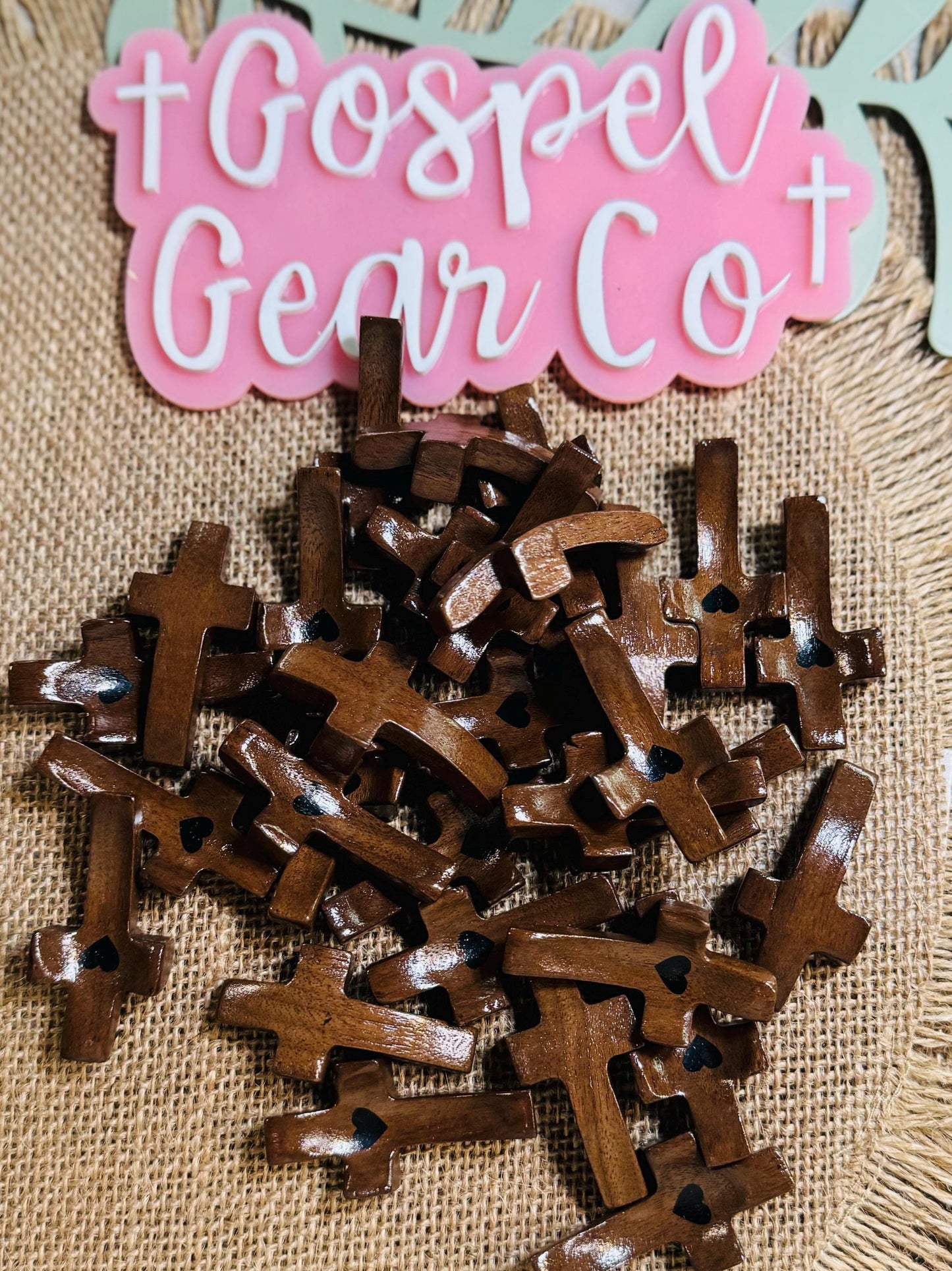 Cross My Heart Comfort Cross, Christian Comfort Cross, Handmade Cross, Small Thumb Cross, Christian Gift, Church Accessories, Wooden Cross