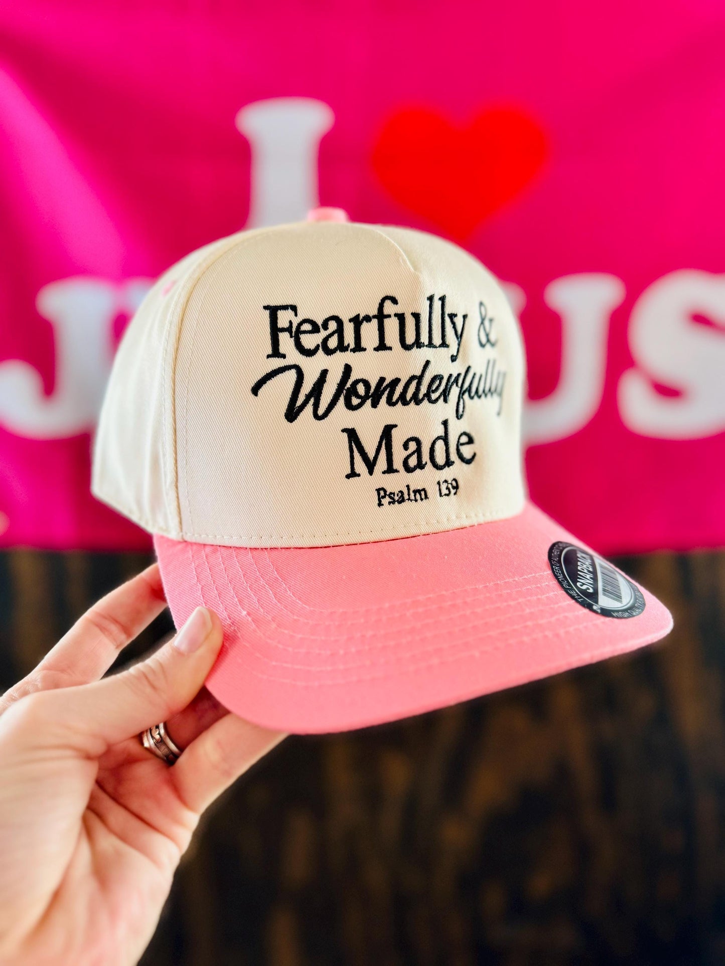 Christian Embroidered Hat, Fearfully And Wonderfully Made Hat, Vintage Hat, Jesus Hat, Dad Hat, Christian Gift, Embroidered Canvas Hat