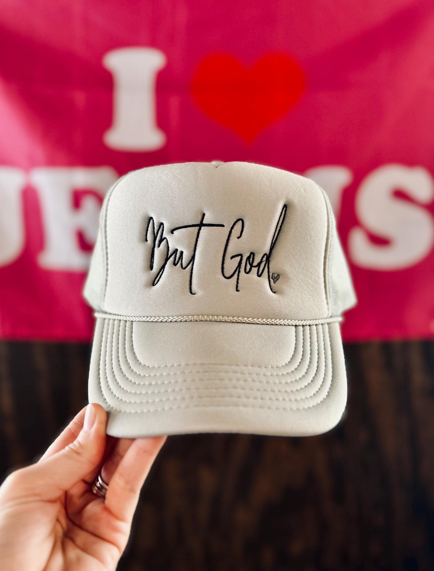 Christian Embroidered Trucker Hat, But God Trucker Hat, Foam Mesh Cap, Jesus Trucker Hat, Trucker Hat, Christian Gift, But God, Jesus