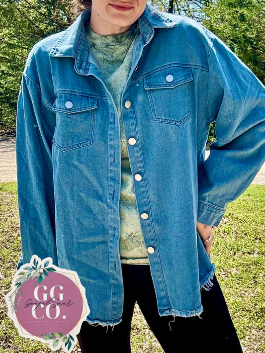 Floral Cross Embroidered Blue Denim Jacket, Embroidered Jacket, Christian Denim Jacket, Christian Gift