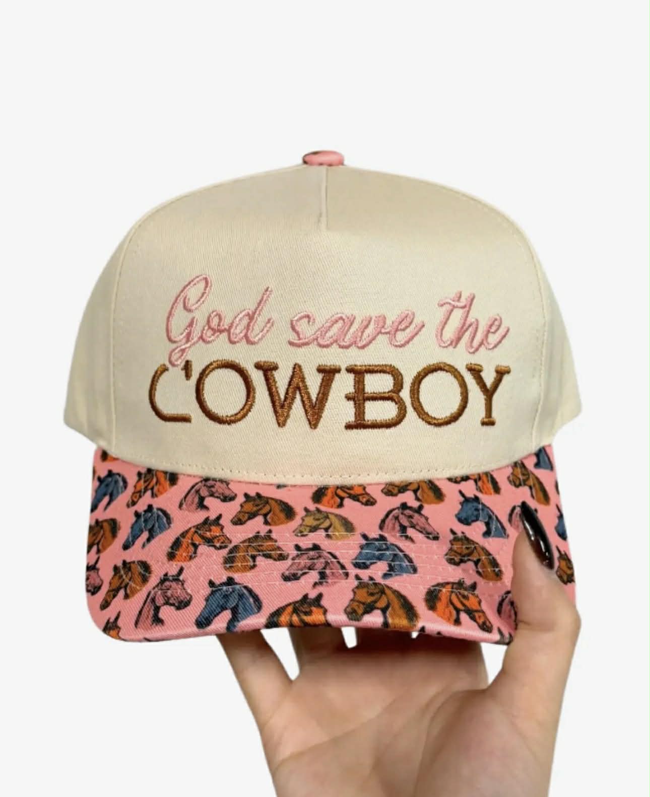 God Save The Cowboy Embroidered Hat