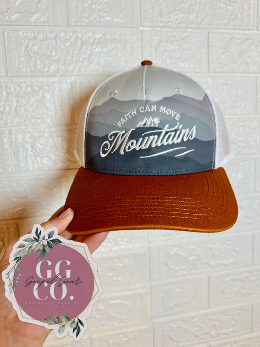 Faith Can Move Mountains Specialty Embroidered Hat, Embroidered Hat, Embroidered Christian Hat, Christian Dad Hat, Christian Gift, Embroidered Vintage Hat, Christian Gift