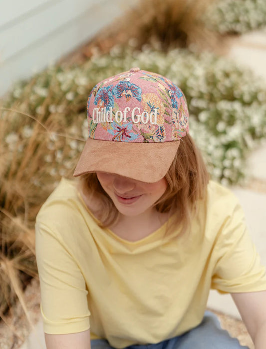 Floral Child Of God Puff Embroidered Hat