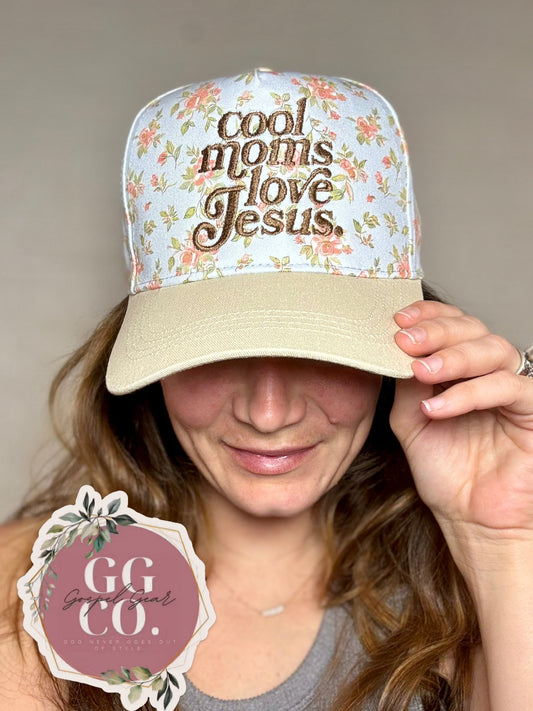 Cool Moms Love Jesus Embroidered Hat, Embroidered Hat, Embroidered Christian Hat, Christian Dad Hat, Christian Gift, Embroidered Vintage Hat, Christian Gift
