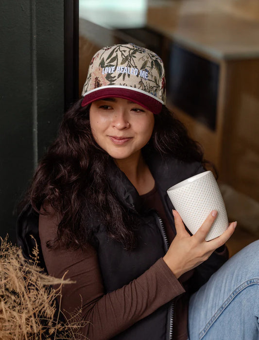 Love Healed Me Floral Puff Embroidered Hat