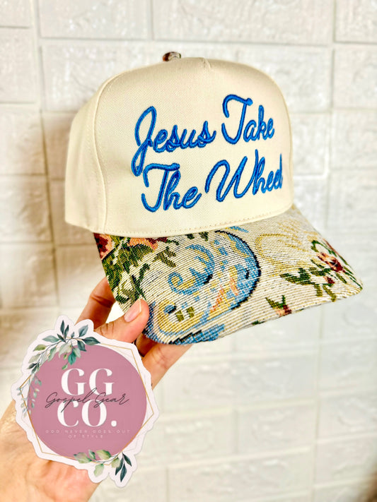 Jesus Take The Wheel Embroidered Hat, Embroidered Christian Hat, Dad Hat, Embroidered Vintage Hat, Christian Gift