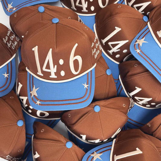 14:6 The Way The Truth The Life Puff Embroidered Hat