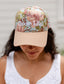 Floral Choose Life Puff Embroidered Hat