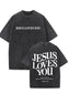 Jesus Loves You - Acid Wash Tee - Christian Shirt - Jesus Tee - Christian Gift - Christian Apparel