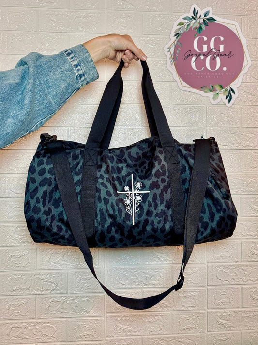 Floral Cross Embroidered Duffle Bag – Faith + Function