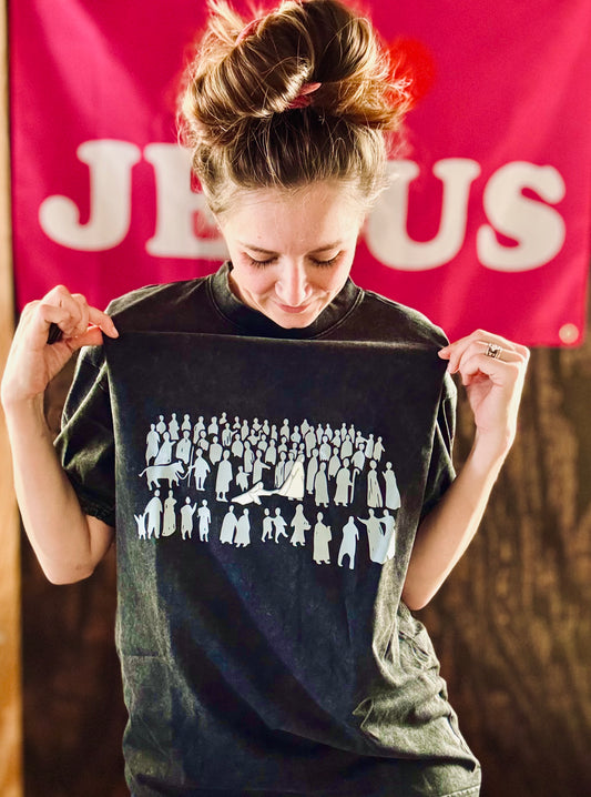 By His Wounds We Are Healed - Acid Wash Tee - Christian Shirt - Jesus Tee - Christian Gift - Christian Apparel