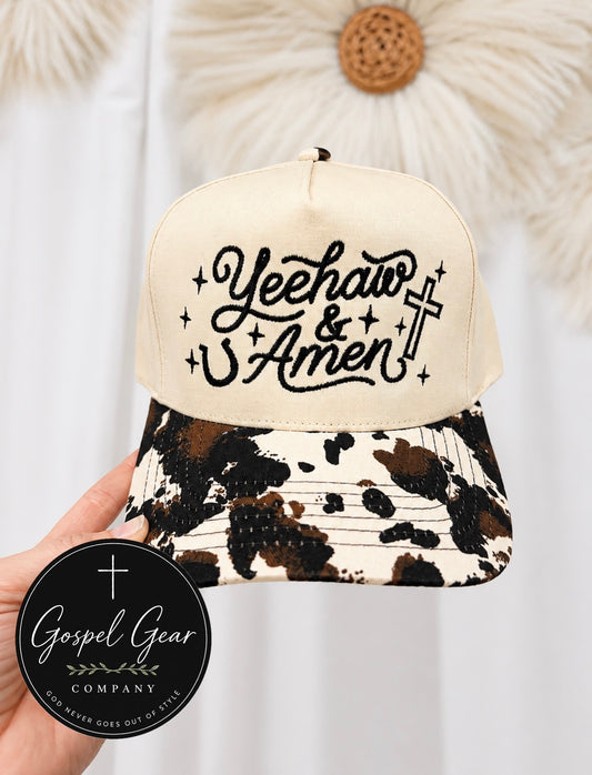 Yeehaw And Amen Embroidered Hat
