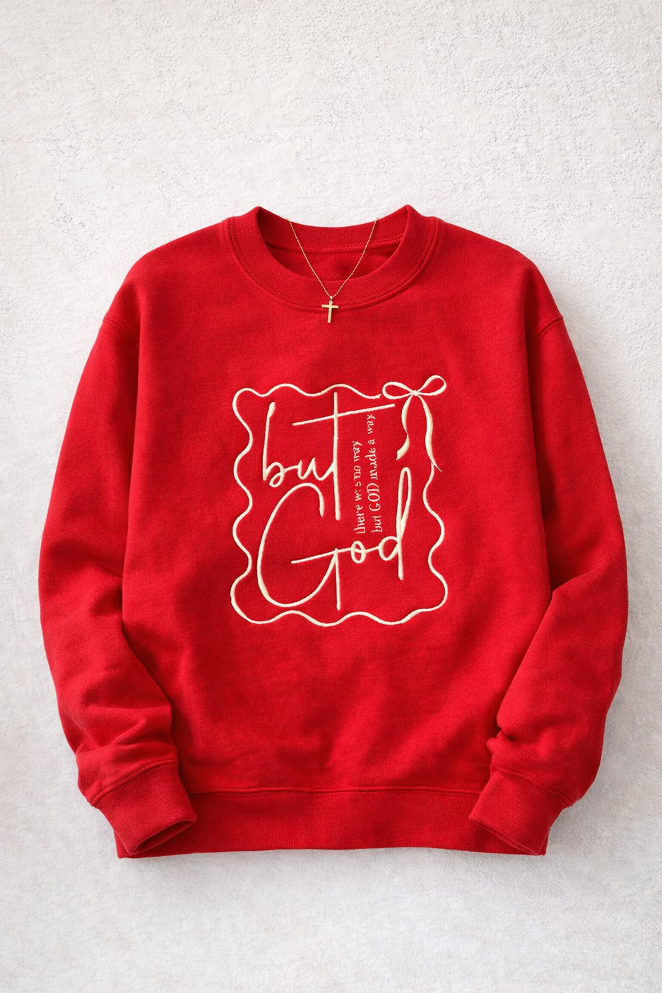 But God Bow Embroidered Shirt