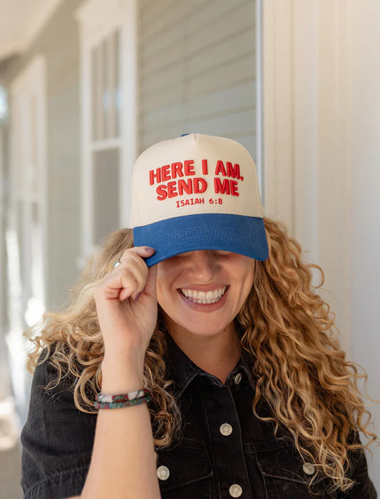 Here I Am Send Me Puff Embroidered Hat