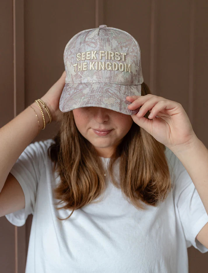 Seek First The Kingdom Puff Embroidered Hat
