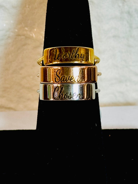 Engraved Name Plate Ring - Christian Jewelry - Christian Ring  - Christian Gift