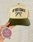 By His Grace Bow Hat, Embroidered Vintage Hat, Christian Dad Hat, Christian Gift