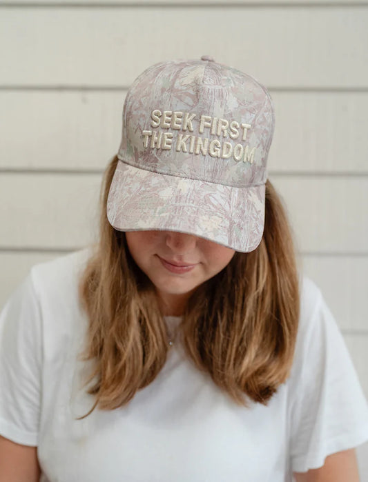 Seek First The Kingdom Puff Embroidered Hat