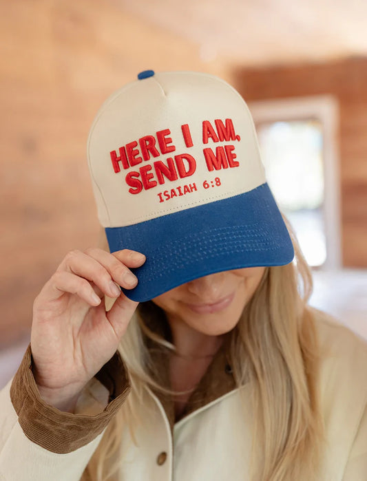 Here I Am Send Me Puff Embroidered Hat
