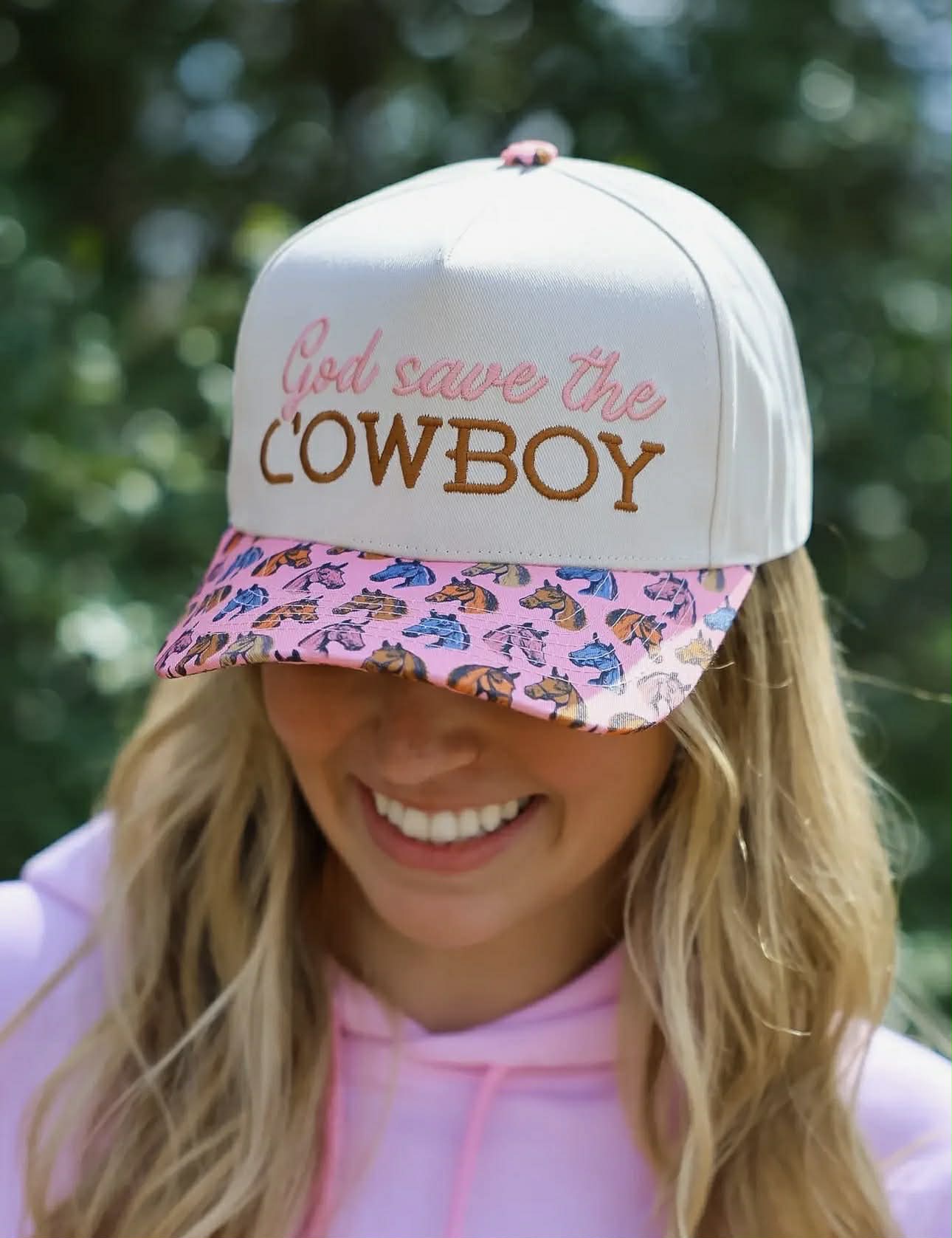 God Save The Cowboy Embroidered Hat