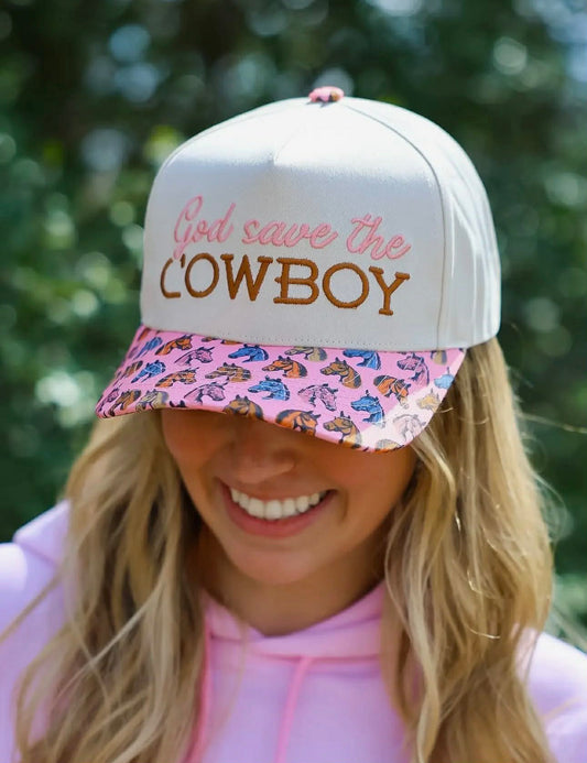 God Save The Cowboy Embroidered Hat