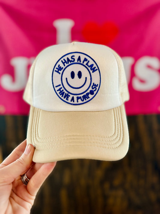 He Has A Plan I Have A Purpose, Christian Trucker Hat, Embroidered Patch Hat, Trucker Hat, Patch Trucker Hat, Christian Gift