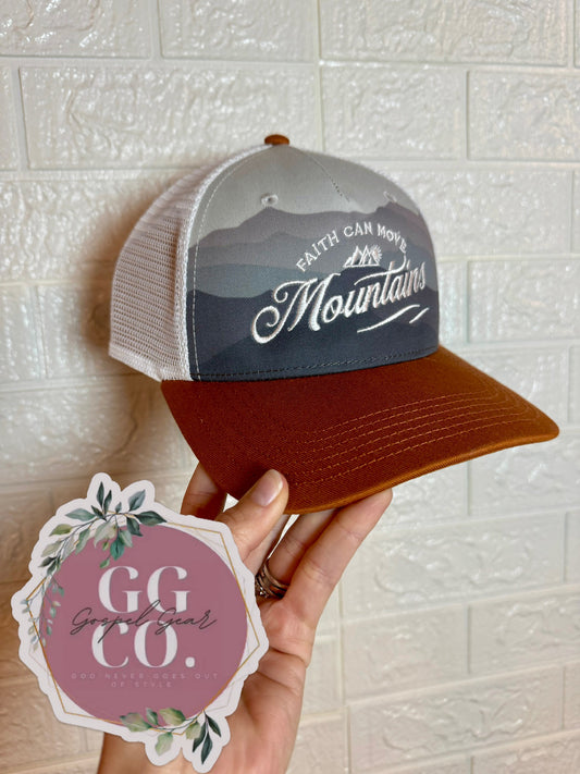 Faith Can Move Mountains Specialty Embroidered Hat, Embroidered Hat, Embroidered Christian Hat, Christian Dad Hat, Christian Gift, Embroidered Vintage Hat, Christian Gift