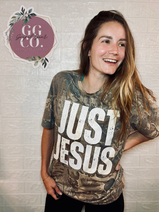 Just Jesus Camo Triblend Tee - Christian Camo Tee - Jesus Tee - Christian Tshirt - Christian Gift