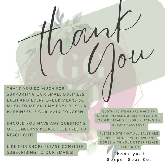 a thank card with the words thank you