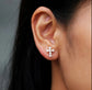 Pearl Cross Stud Earrings