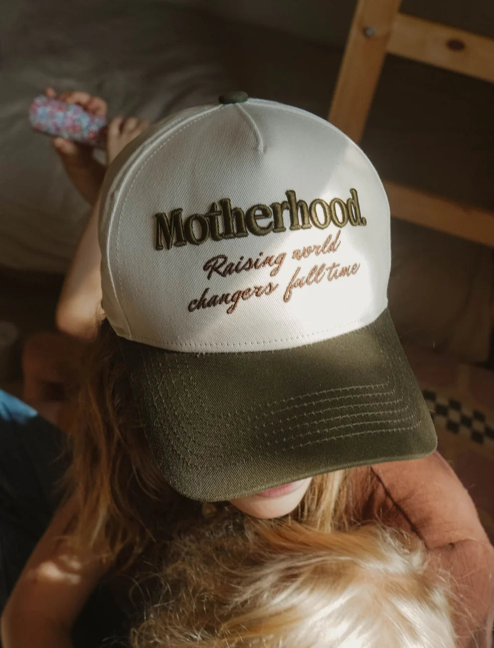 Motherhood Raising World Changer Puff Embroidered Hat