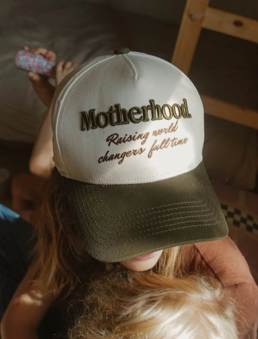 Motherhood Raising World Changer Puff Embroidered Hat