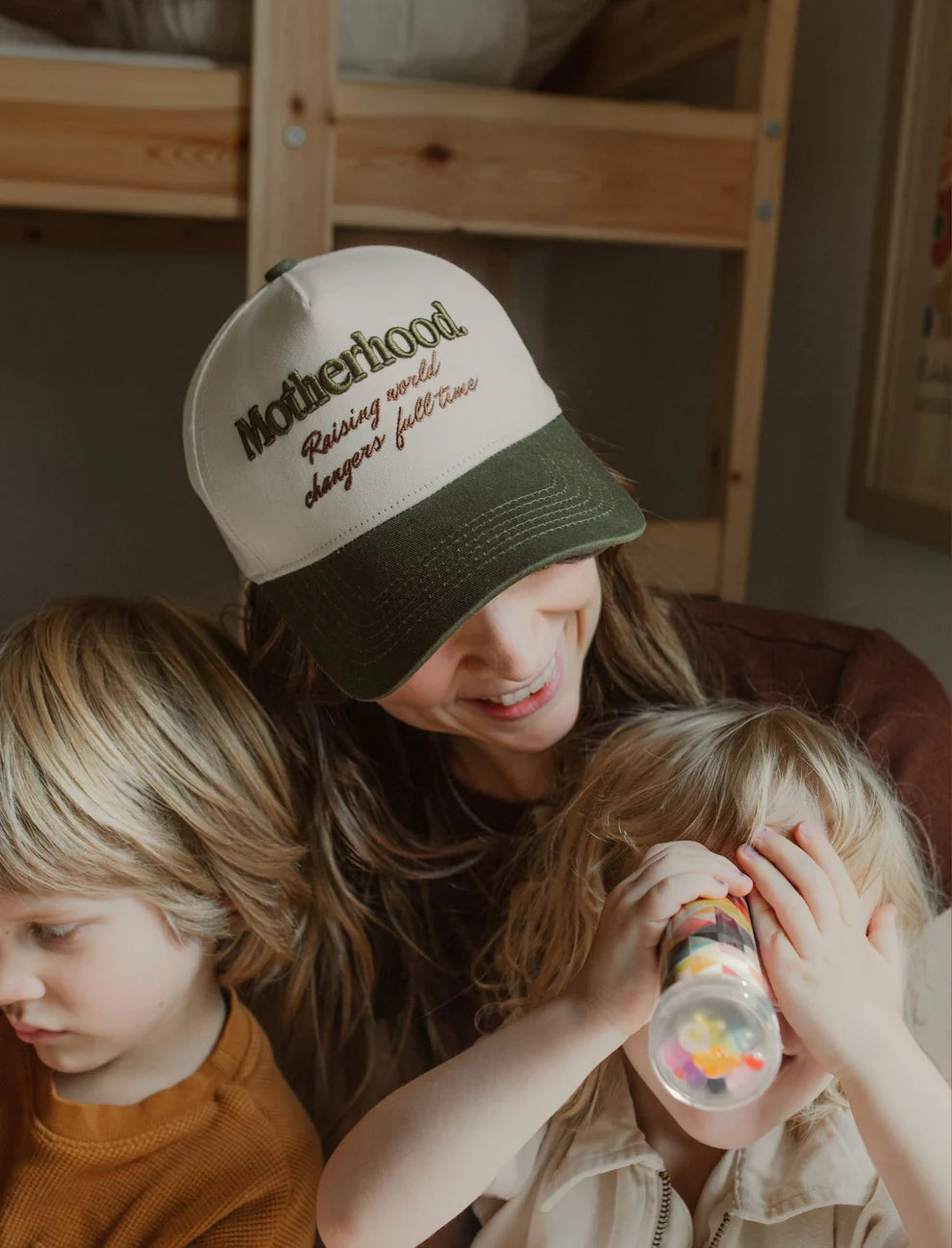 Motherhood Raising World Changer Puff Embroidered Hat