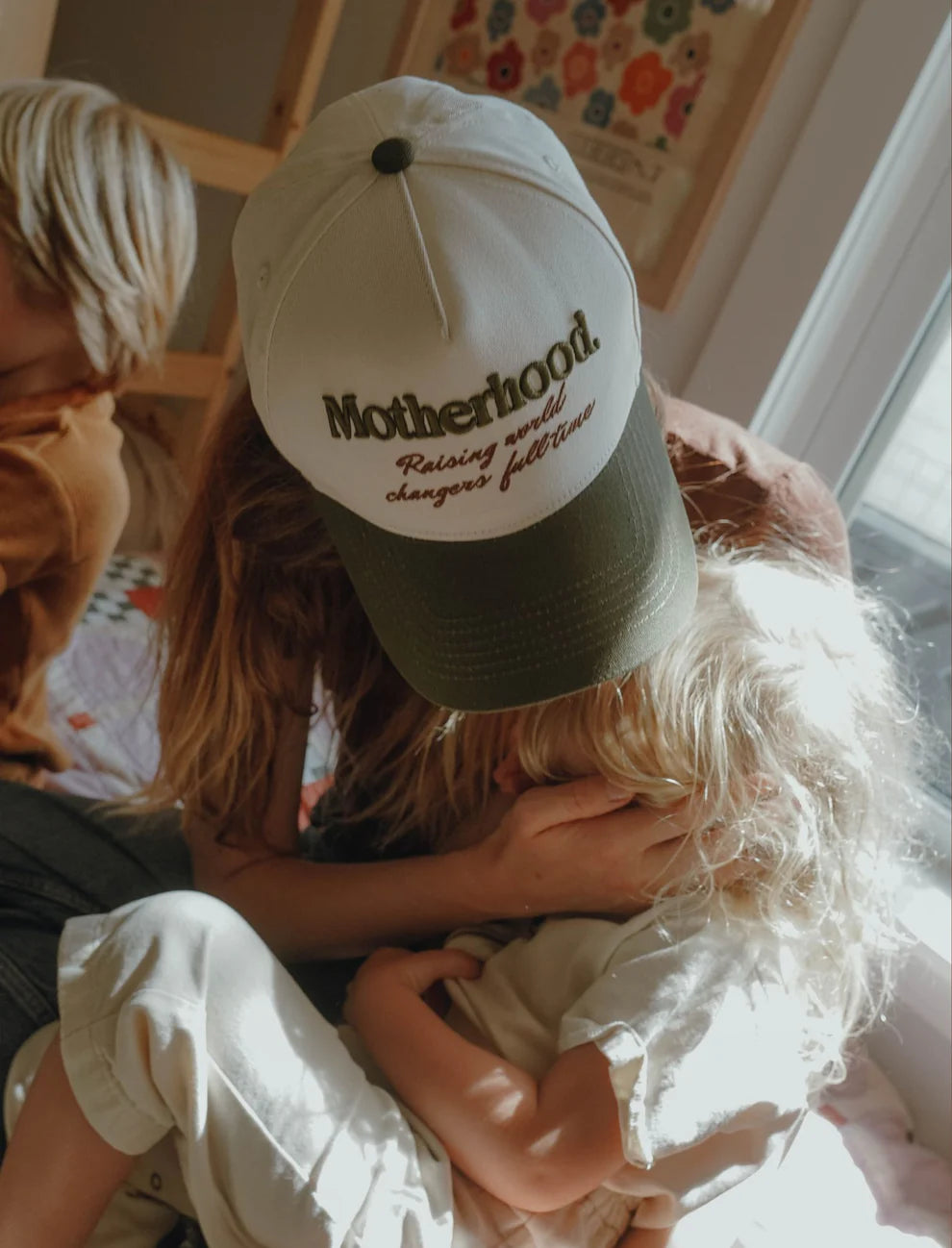 Motherhood Raising World Changer Puff Embroidered Hat