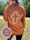 Floral Cross Embroidered Brown Denim Jacket, Embroidered Jacket, Christian Denim Jacket, Christian Gift