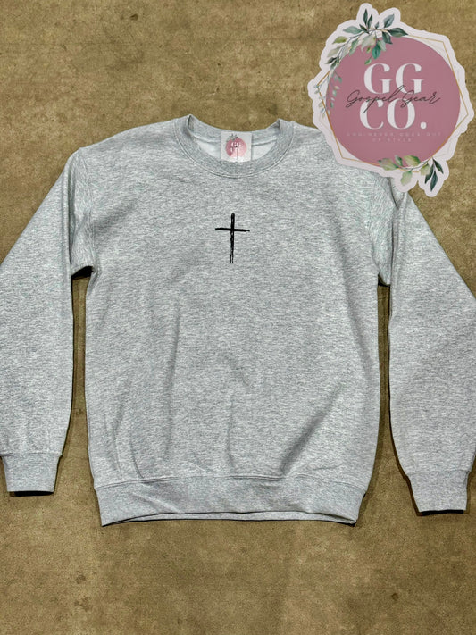 Dear Person Behind Me Need Prayer - Ash Grey Crewneck/Black Graphic - Ready To Ship