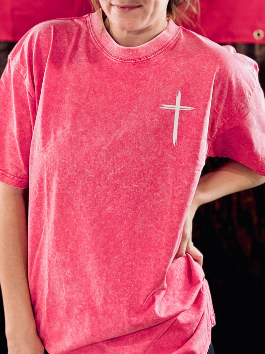 He Died For Me I Live For Him - Acid Wash Tee - Christian Shirt - Jesus Tee - Christian Gift - Christian Apparel