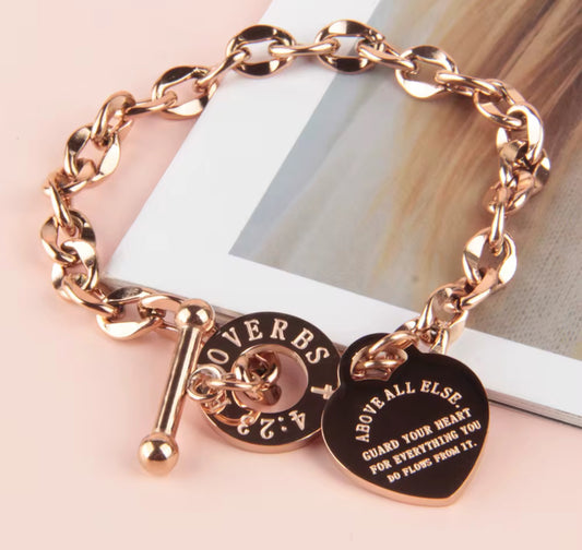 Proverbs 4:23 Bracelet - Christian Bracelet - Christian Gift - Faith Bracelet - Christian Apparel