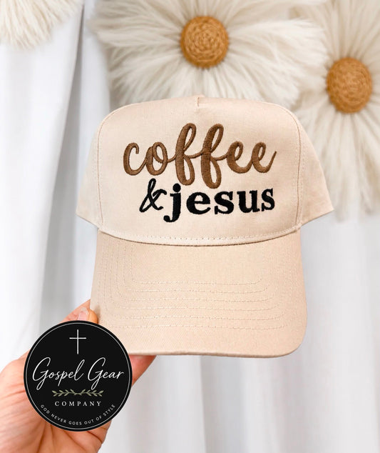 Jesus And Coffee Embroidered Hat