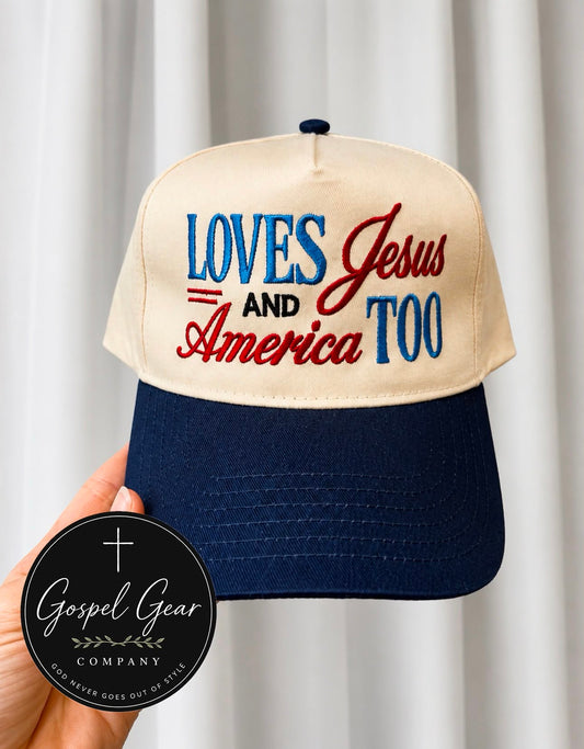 Jesus And America Embroidered Hat
