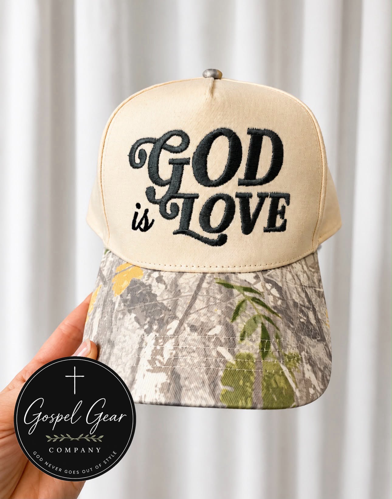 God Is Love Embroidered Hat
