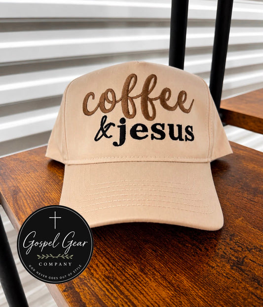 Jesus And Coffee Embroidered Hat