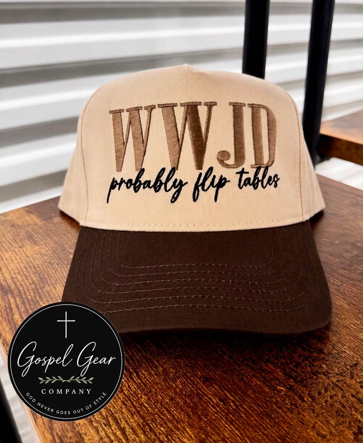 WWJD Probably Flip Tables Embroidered Hat