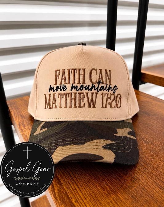 Faith Can Move The Mountains Embroidered Hat