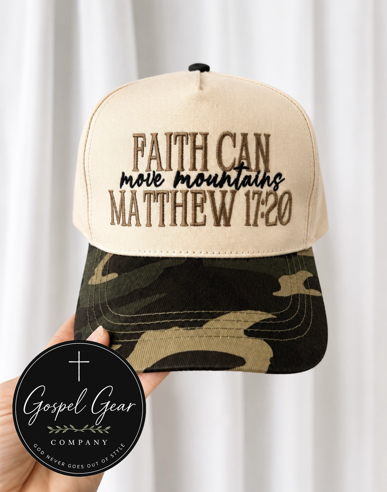 Faith Can Move The Mountains Embroidered Hat