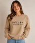 Coffee And Jesus - Embroidered Khaki Crewneck Sweatshirt