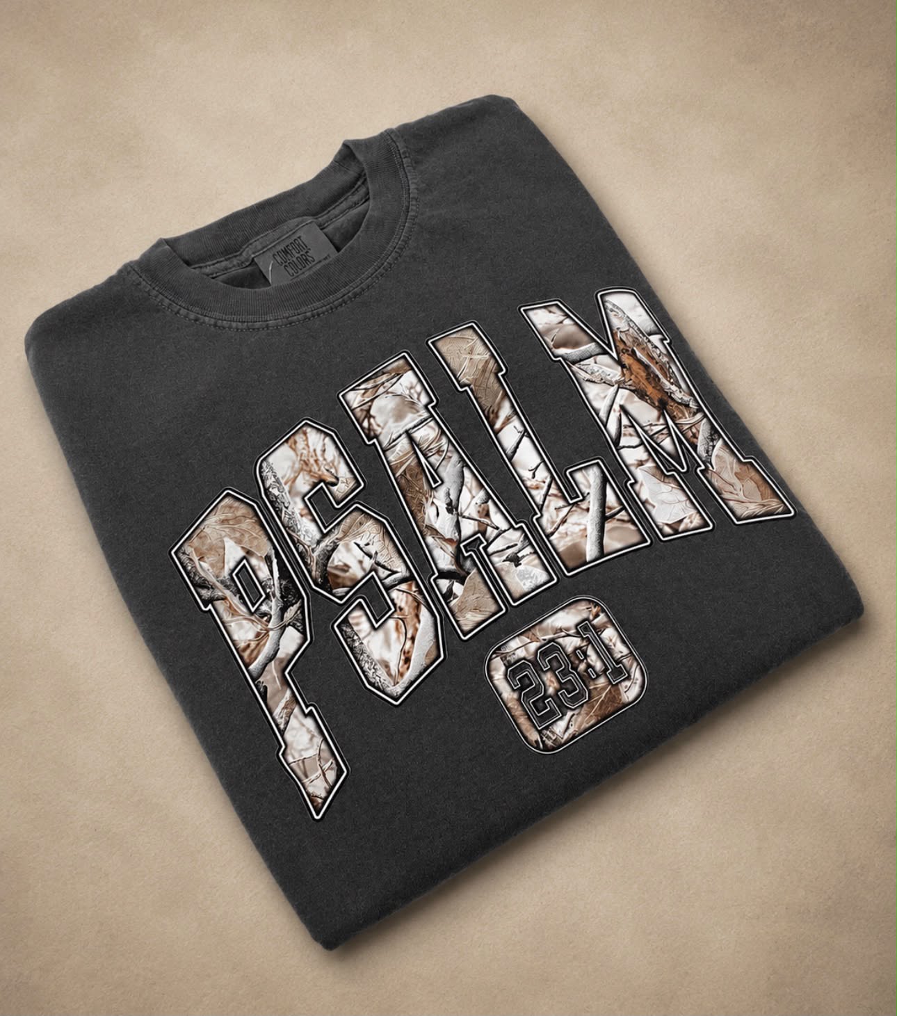 Psalm 23:1 - Pepper Comfort Colors Tee