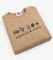 Coffee And Jesus - Embroidered Khaki Crewneck Sweatshirt