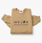 Coffee And Jesus - Embroidered Khaki Crewneck Sweatshirt