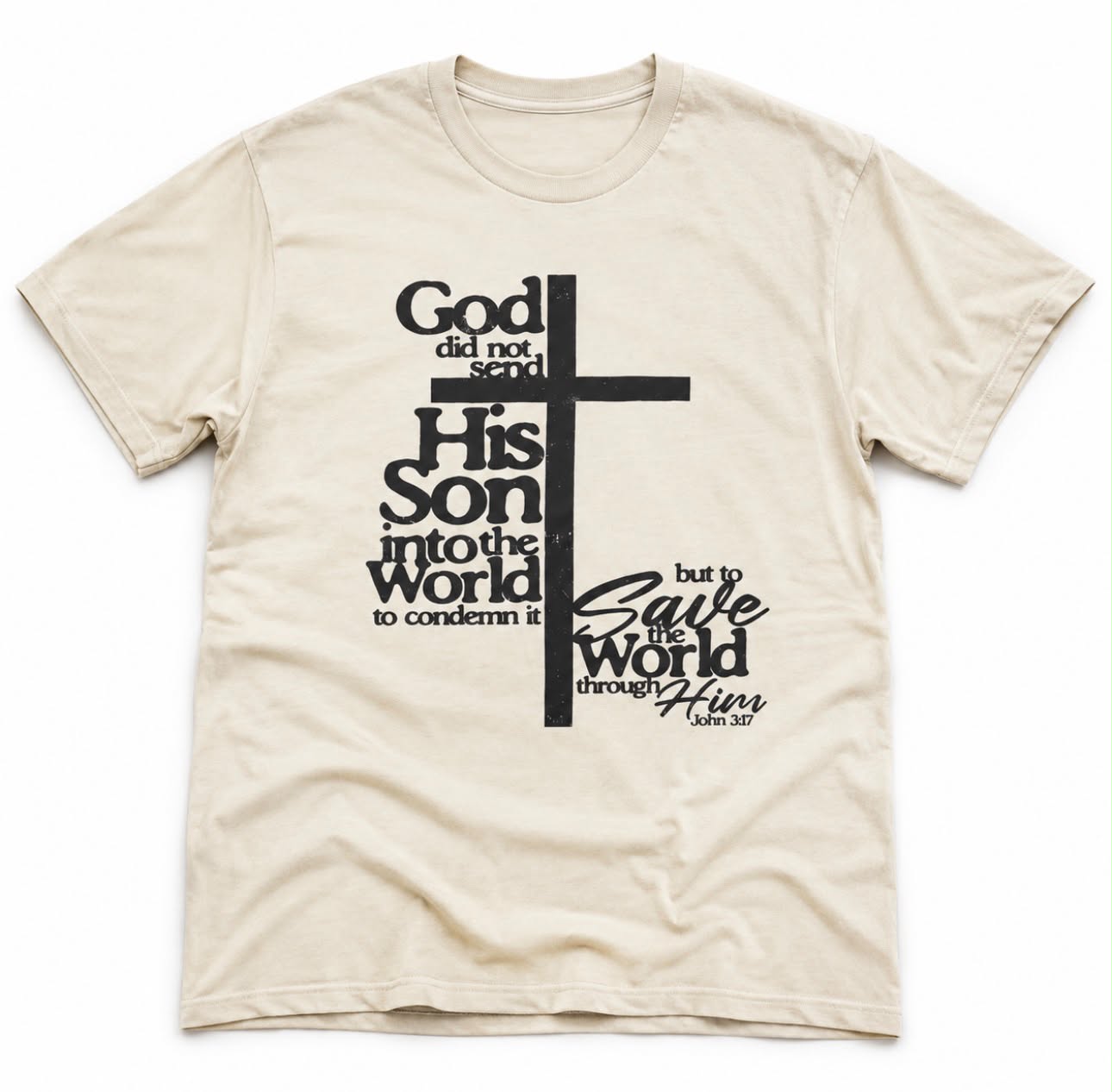 God Sent His Son - Cream Bella Canvas Tee
